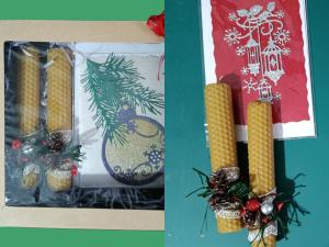 Set 2 luminări și felicitare